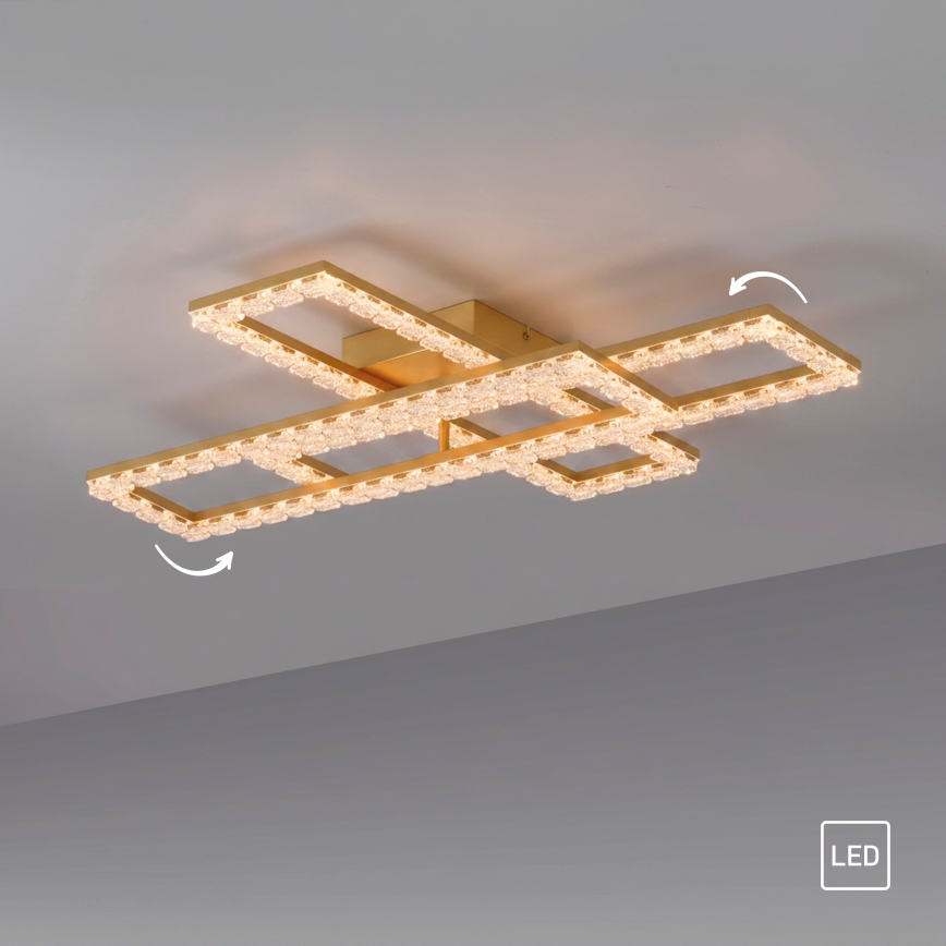 JUST LIGHT. 14733-60 - LED Deckenleuchte GLITRA LED/35W/230V 57,25x72,05 cm goldfarben