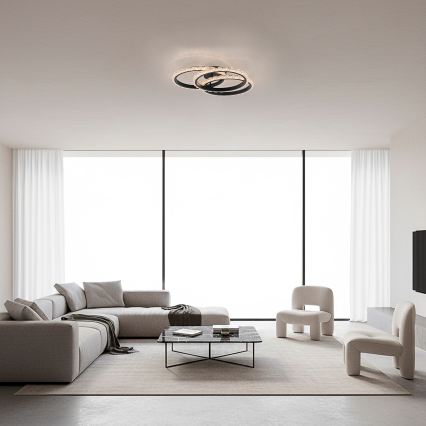 JUST LIGHT. 14734-18 - LED-Deckenleuchte GLITRA LED/37W/230V Ø 50 cm schwarz
