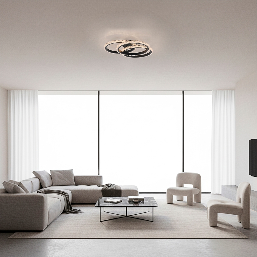 JUST LIGHT. 14734-18 - LED-Deckenleuchte GLITRA LED/37W/230V Ø 50 cm schwarz