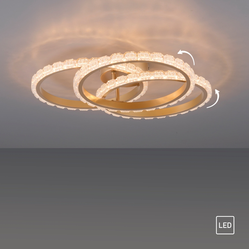 JUST LIGHT. 14734-60 - LED-Deckenleuchte GLITRA LED/37W/230V Ø 50 cm goldfarben