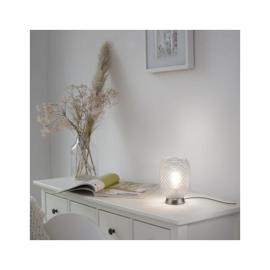 JUST LIGHT. 14906-55 - Tischleuchte REISHI 1xE27/40W/230V matt Chrom