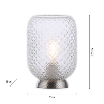 JUST LIGHT. 14906-55 - Tischleuchte REISHI 1xE27/40W/230V matt Chrom