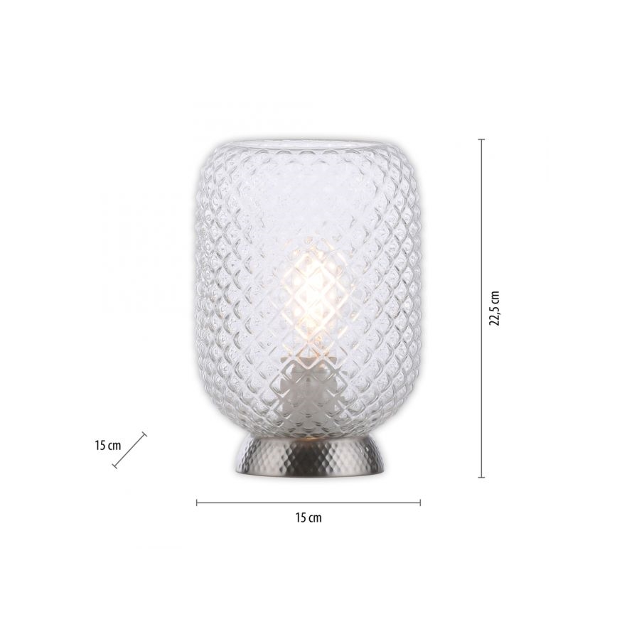 JUST LIGHT. 14906-55 - Tischleuchte REISHI 1xE27/40W/230V matt Chrom