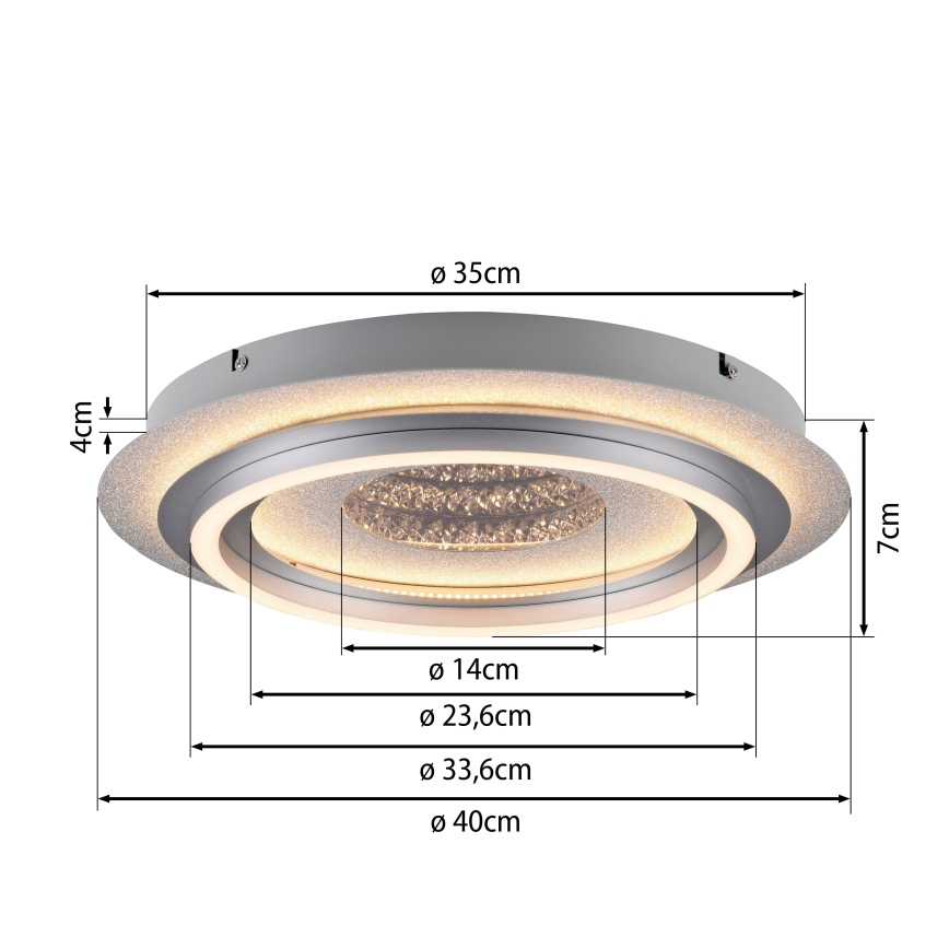 JUST LIGHT. 15089-21 - LED Deckenleuchte CICHIO LED/36W/230V Ø 40 cm mattchrom