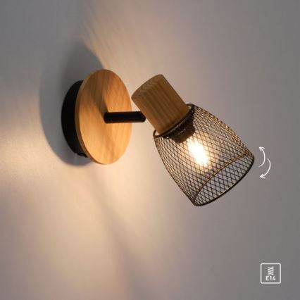 JUST LIGHT. 15191-79 - Wandstrahler TAMIS 1xE14/10W/230V Kiefer