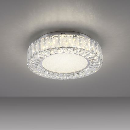 JUST LIGHT. 15221-17 - LED Deckenleuchte KULUNKA LED/32W/230V Ø 37 cm glänzender Chrom