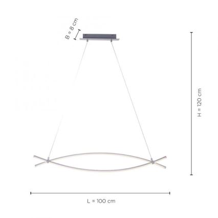 JUST LIGHT. 15382-55 - LED-Hängeleuchte MAJA 2xLED/8,4W/230V matt Chrom