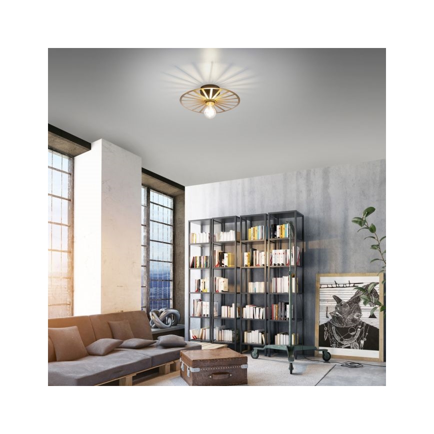 JUST LIGHT. 15635-60 - Deckenleuchte SPIKE 1xE27/40W/230V d 30 cm Messing