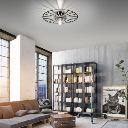 JUST LIGHT. 15636-18 - Deckenleuchte SPIKE 1xE27/40W/230V d 50 cm schwarz