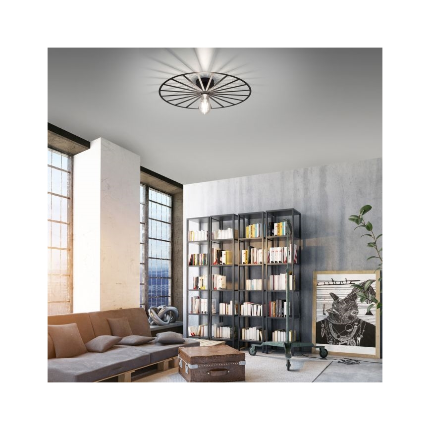 JUST LIGHT. 15636-18 - Deckenleuchte SPIKE 1xE27/40W/230V d 50 cm schwarz
