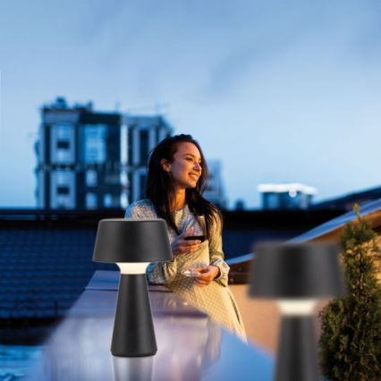 JUST LIGHT. 19260-18 - Dimmbare LED-Außenleuchte mit Touch-Funktion ABERA LED/3W/3,7V 2000 mAh USB IP54 schwarz