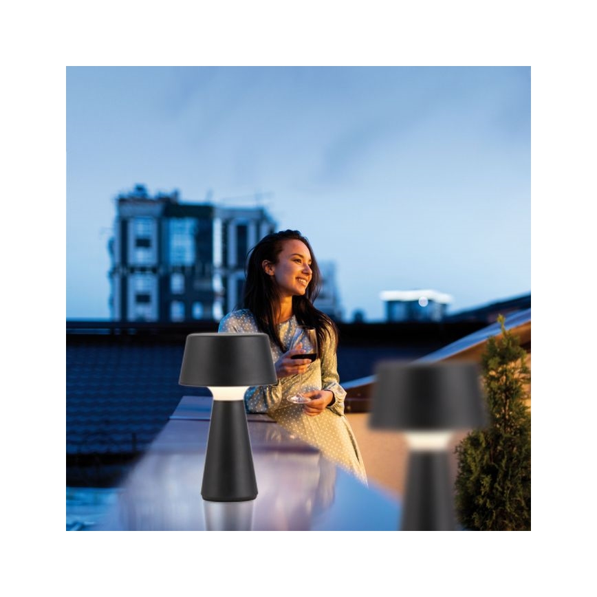 JUST LIGHT. 19260-18 - Dimmbare LED-Außenleuchte mit Touch-Funktion ABERA LED/3W/3,7V 2000 mAh USB IP54 schwarz