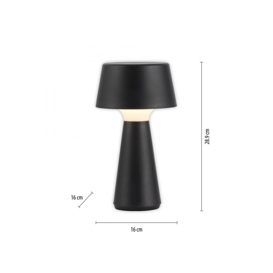 JUST LIGHT. 19260-18 - Dimmbare LED-Außenleuchte mit Touch-Funktion ABERA LED/3W/3,7V 2000 mAh USB IP54 schwarz