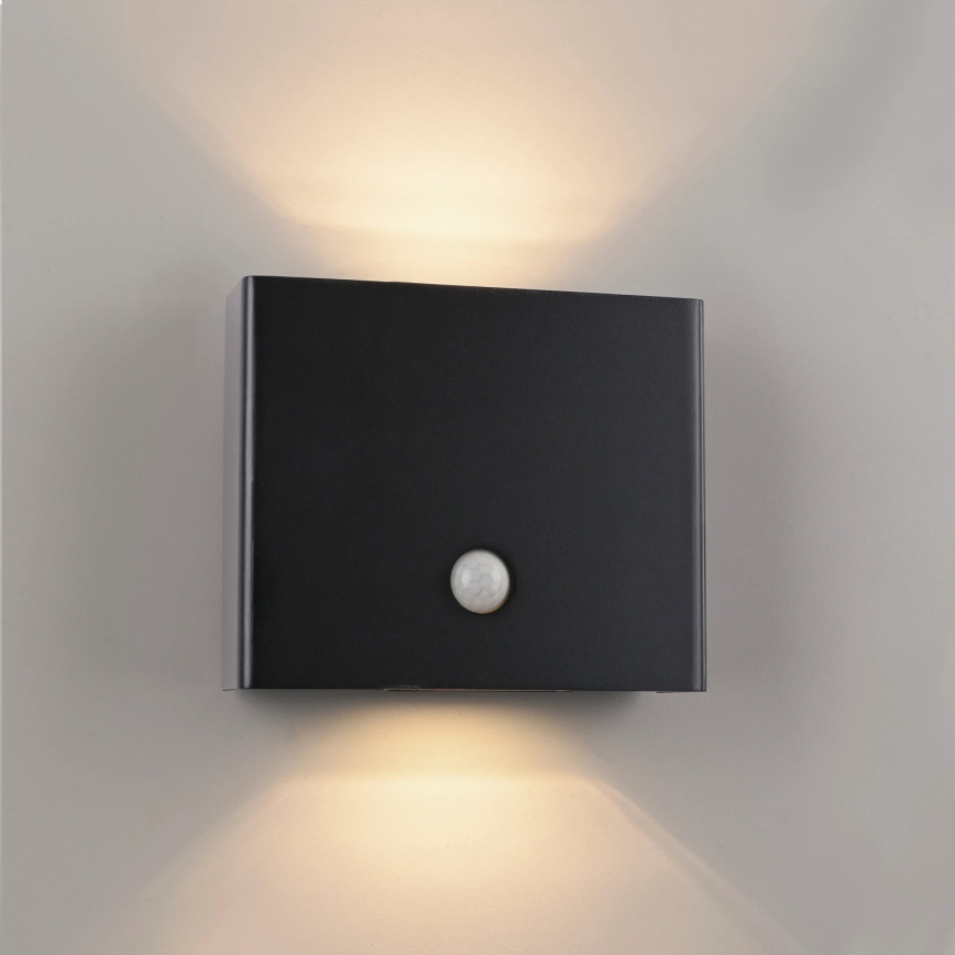 JUST LIGHT. 19471-18 - LED-Outdoor-Wandleuchte mit Sensor AMIN 2xLED/1,25W/3,7V 4400mAh IP44 schwarz