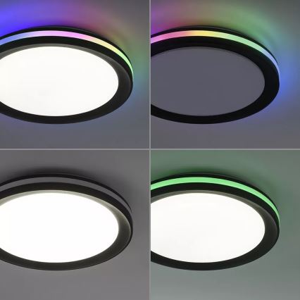 JUST LIGHT. 7509018 - Dimmbare LED-RGBW-Deckenleuchte GANGES LED/24W/230V 2700-5000K + Fernbedienung