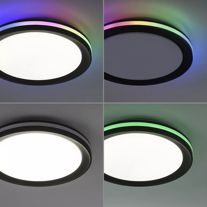 JUST LIGHT. 7509018 - Dimmbare LED-RGBW-Deckenleuchte GANGES LED/24W/230V 2700-5000K + Fernbedienung