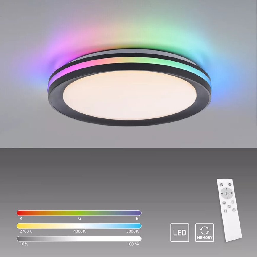 JUST LIGHT. 7509018 - Dimmbare LED-RGBW-Deckenleuchte GANGES LED/24W/230V 2700-5000K + Fernbedienung