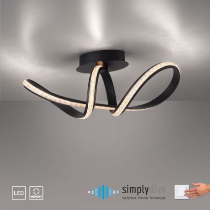 JUST LIGHT. 8475-18 - Dimmbare LED-Aufbauleuchte BRILLA LED/29W/230V schwarz