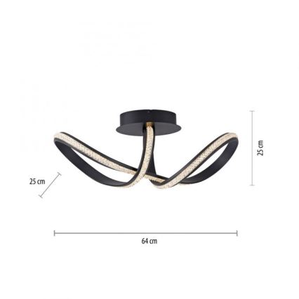 JUST LIGHT. 8475-18 - Dimmbare LED-Aufbauleuchte BRILLA LED/29W/230V schwarz
