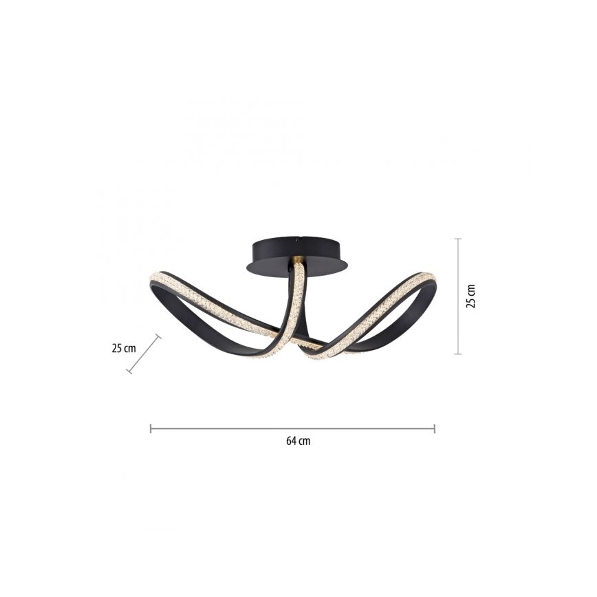 JUST LIGHT. 8475-18 - Dimmbare LED-Aufbauleuchte BRILLA LED/29W/230V schwarz