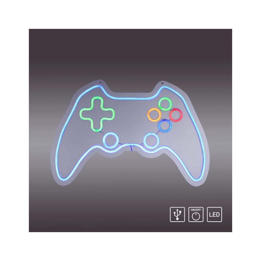 JUST LIGHT. 85022-70 - LED-Neon-Wanddekoration NEON LED/6,5W/5V im Gamer-Design