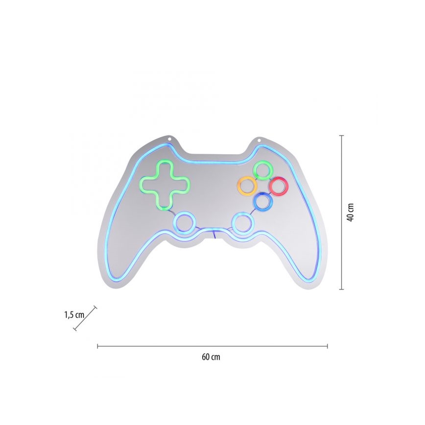 JUST LIGHT. 85022-70 - LED-Neon-Wanddekoration NEON LED/6,5W/5V im Gamer-Design