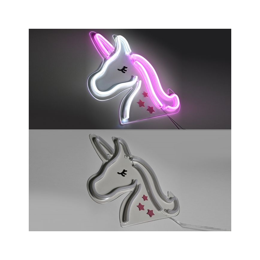 JUST LIGHT. 85025-70 - LED-Neon-Wanddekoration NEON LED/6,5W/5V Einhorn
