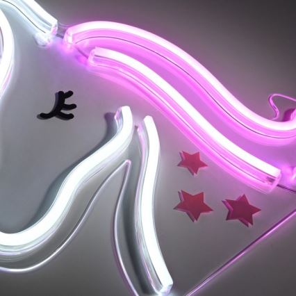 JUST LIGHT. 85025-70 - LED-Neon-Wanddekoration NEON LED/6,5W/5V Einhorn