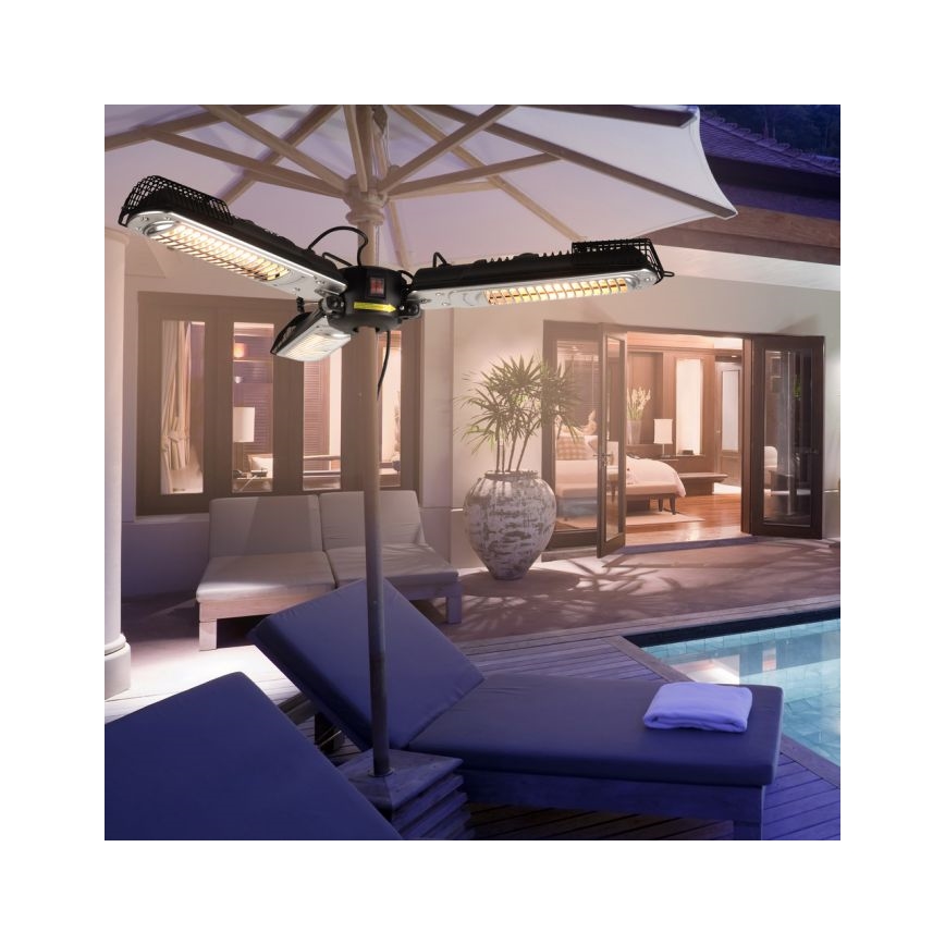 JUST LIGHT. 99513-18 - Outdoor-Heizelement GLOW 3x650W/1300W/2000W/230V IP34