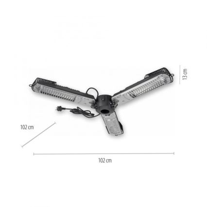 JUST LIGHT. 99513-18 - Outdoor-Heizelement GLOW 3x650W/1300W/2000W/230V IP34