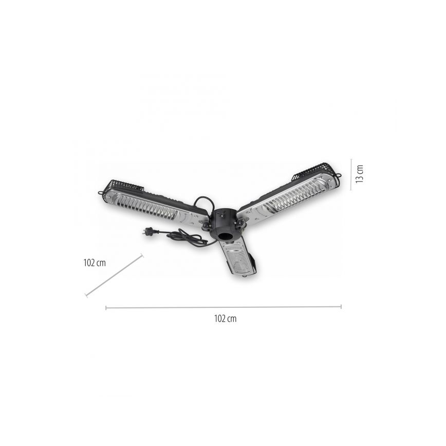 JUST LIGHT. 99513-18 - Outdoor-Heizelement GLOW 3x650W/1300W/2000W/230V IP34