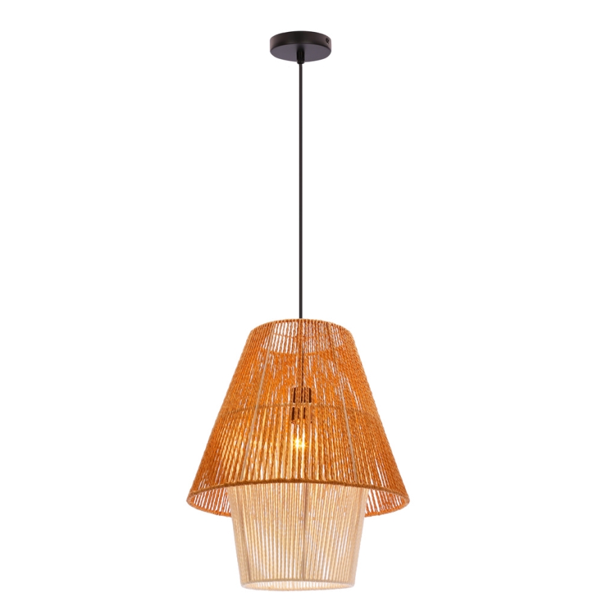 Kabel-Pendelleuchte AFRICA 1xE27/40W/230V Ø 40 cm braun/creme