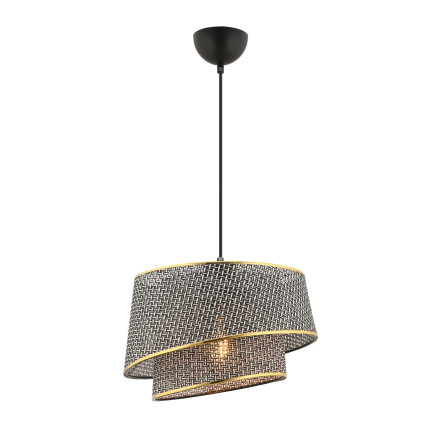 Kabel-Pendelleuchte BARETTE 1xE27/60W/230V grau/gold