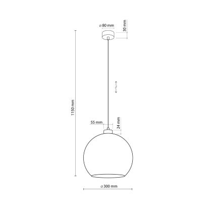 Kabel-Pendelleuchte CUBUS 1xE27/15W/230V schwarz/rauchgrün