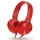 Kabelgebundene Kopfhörer mit Mikrofon rot