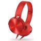 Kabelgebundene Kopfhörer mit Mikrofon rot