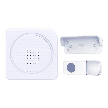 Kabellose batteriebetriebene Türklingel 3V/3xAA IP44 weiß