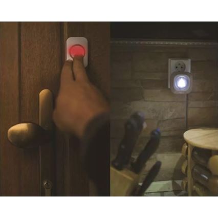 Kabellose Steckdosen-Türklingel 230V + 1xCR2032 IP44 grau