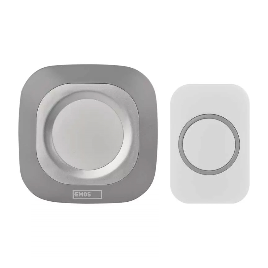 Kabellose Steckdosen-Türklingel 230V + 1xCR2032 IP44 grau