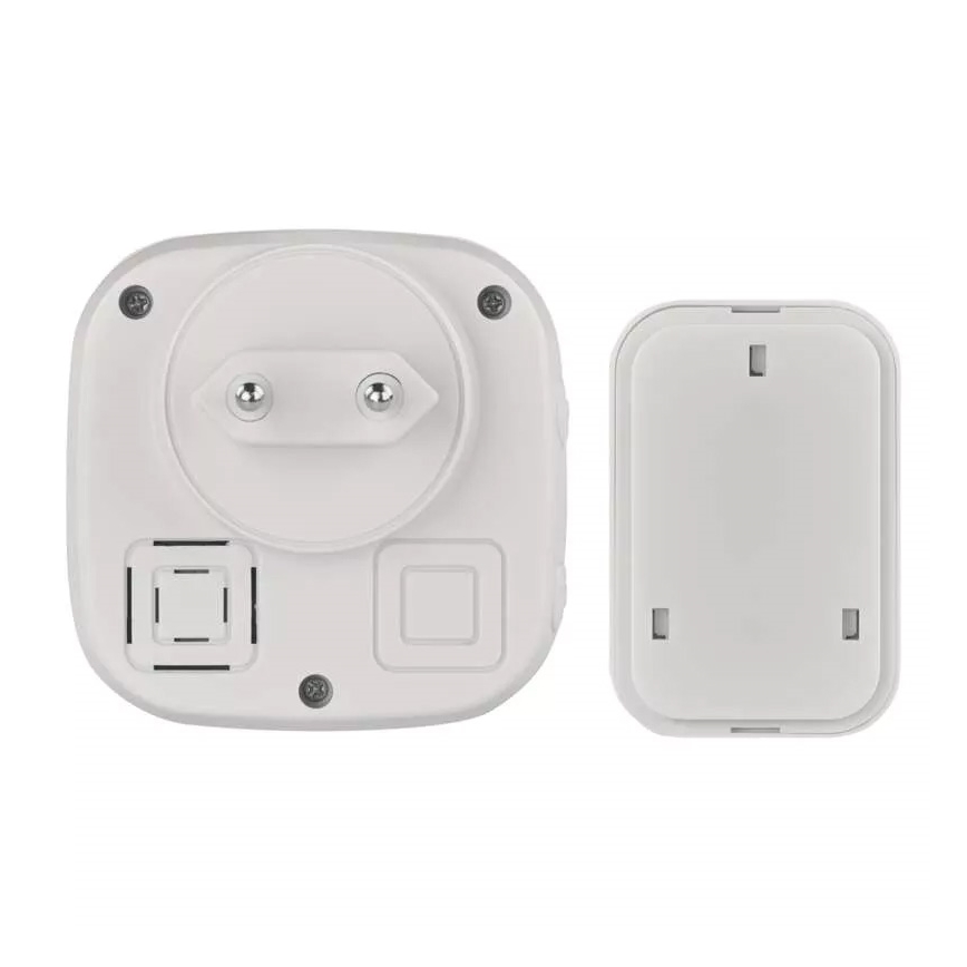 Kabellose Steckdosen-Türklingel 230V + 1xCR2032 IP44 grau