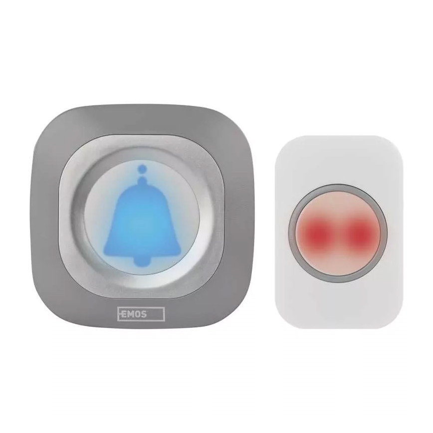 Kabellose Steckdosen-Türklingel 230V + 1xCR2032 IP44 grau