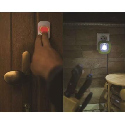 Kabellose Steckdosen-Türklingel 230V + 1xCR2032 IP44 grün