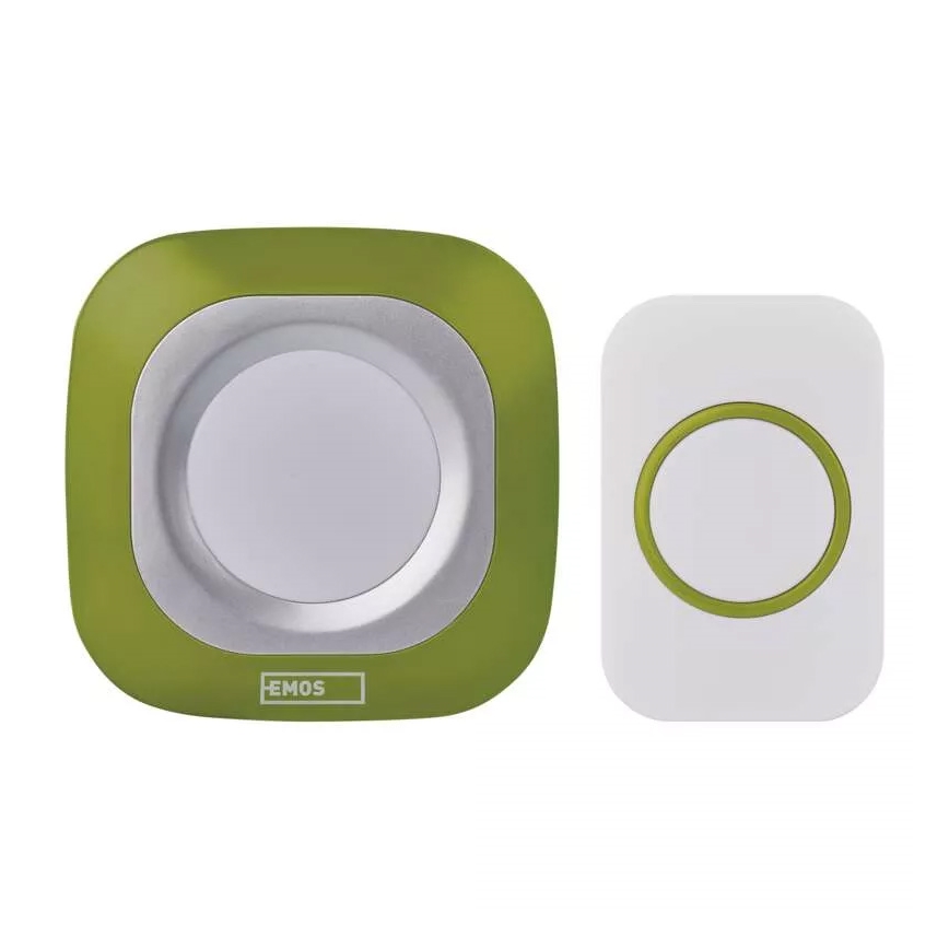 Kabellose Steckdosen-Türklingel 230V + 1xCR2032 IP44 grün