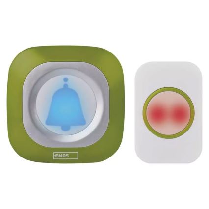 Kabellose Steckdosen-Türklingel 230V + 1xCR2032 IP44 grün