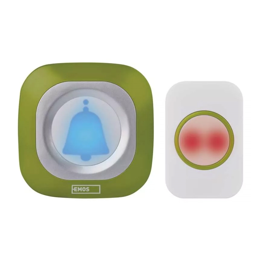 Kabellose Steckdosen-Türklingel 230V + 1xCR2032 IP44 grün