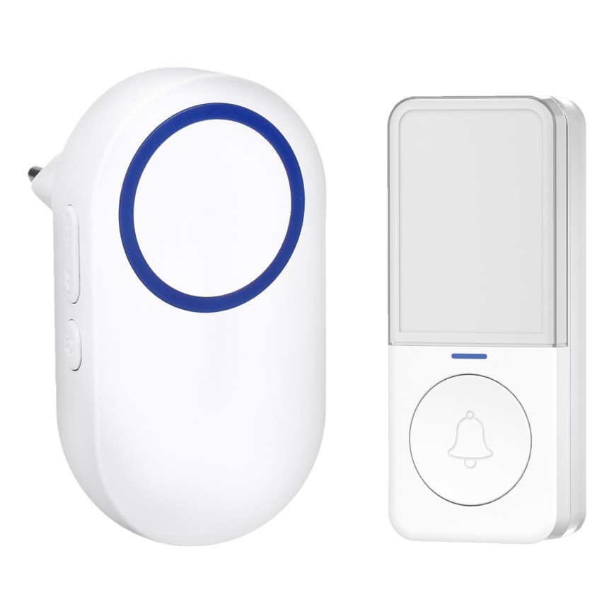 Kabellose Steckdosen-Türklingel 230V/1xCR2032 IP56 weiß