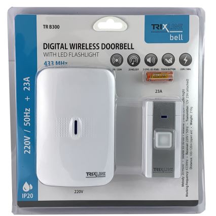 Kabellose Steckdosenklingel BELL 230V + 1x23A weiß