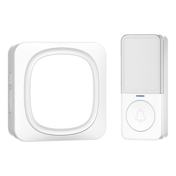 Kabellose Steckdosentürklingel mit LED-Beleuchtung 230V/1xCR2032 IP56 weiß