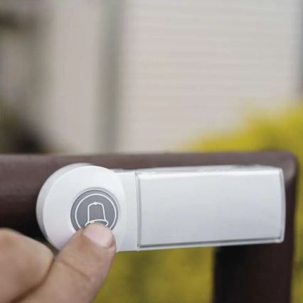 Kabellose Türklingel 3xAA/1xCR2032 IP44 weiß/silbern