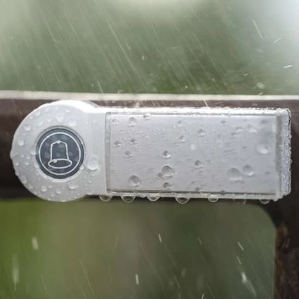 Kabellose Türklingel 3xAA/1xCR2032 IP44 weiß/silbern